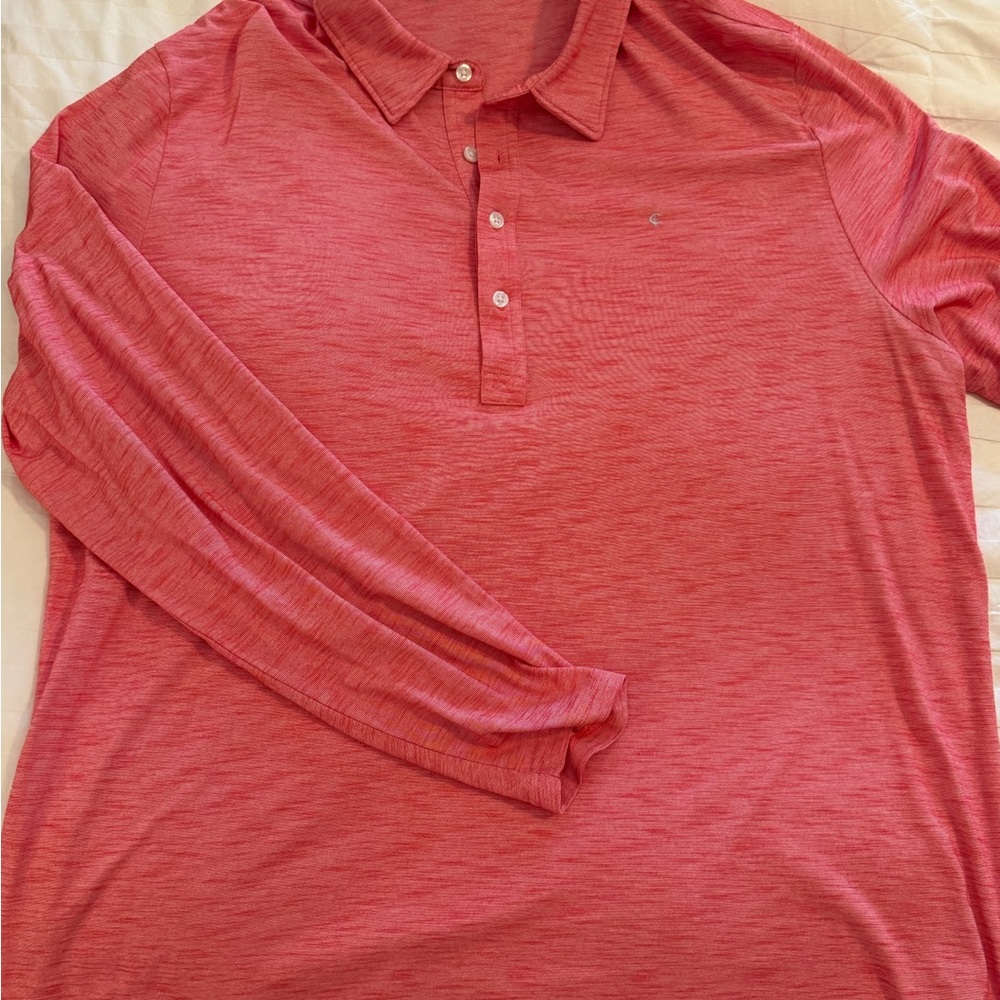 Criquet Men's Long Sleeve Polo — Heathered Red
